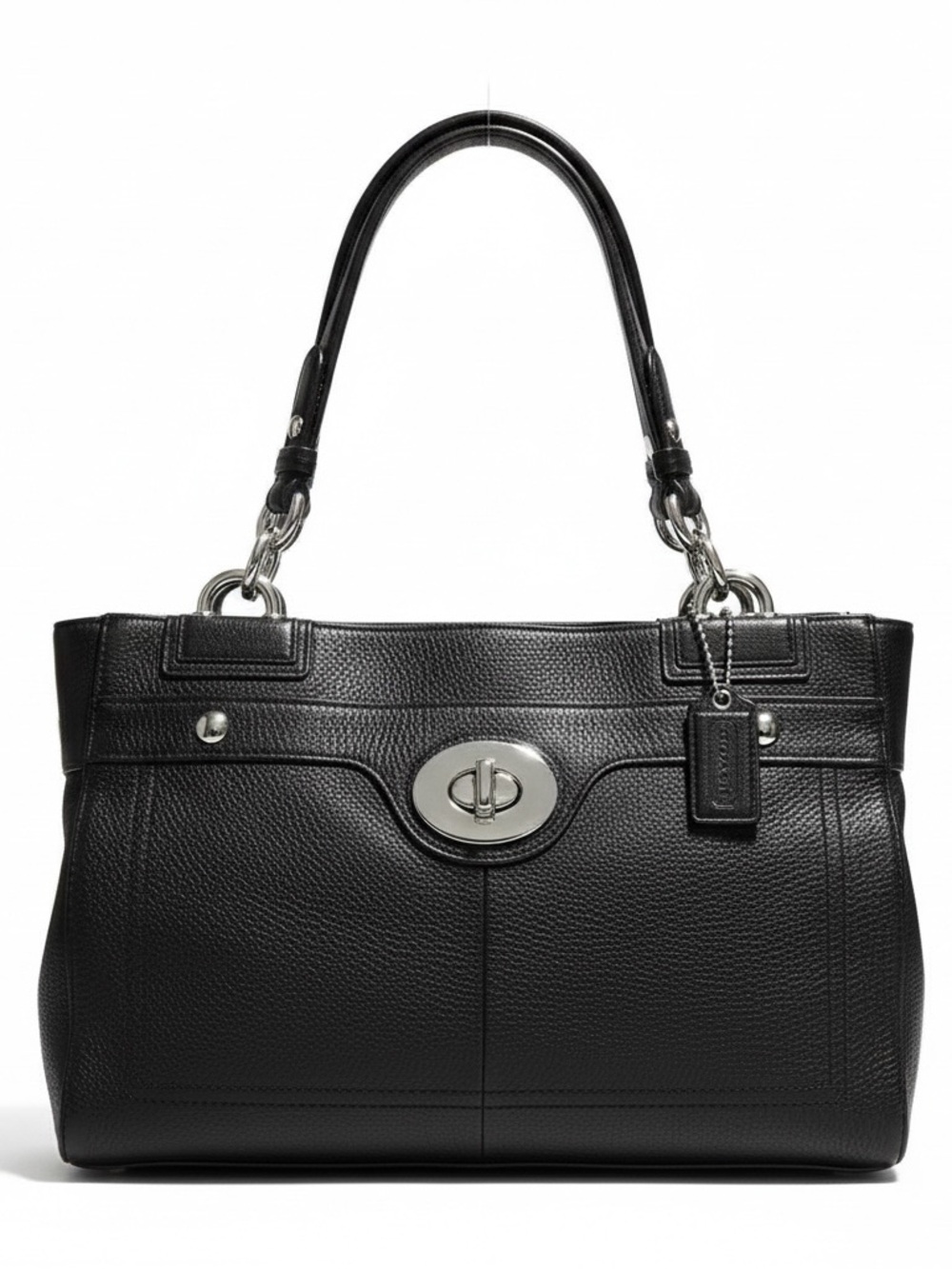 COACH Large Penelope black pebbled leather